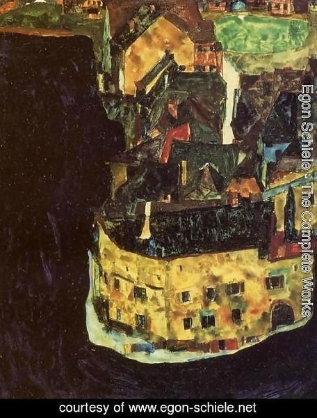 Egon Schiele - City on the Blue River II