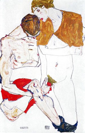 Egon Schiele - Courting couple