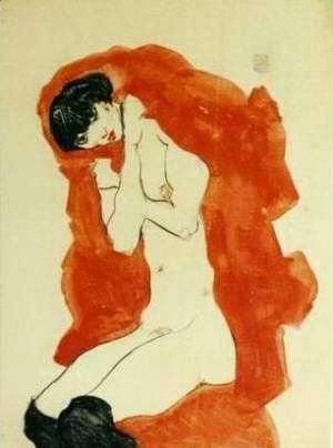 Egon Schiele - Girl with Red Blanket