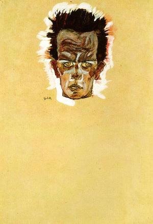 Egon Schiele - Head of a man