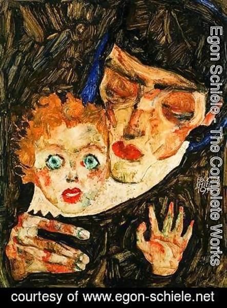 Egon Schiele - Mother and son