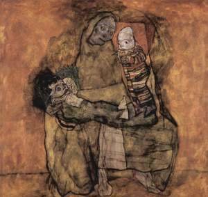 Egon Schiele - Mother with two children 2