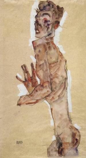 Egon Schiele - Nude, Self-portrait