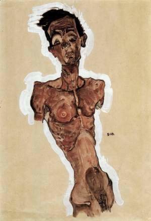 Egon Schiele - Nude, Self-portrait 2