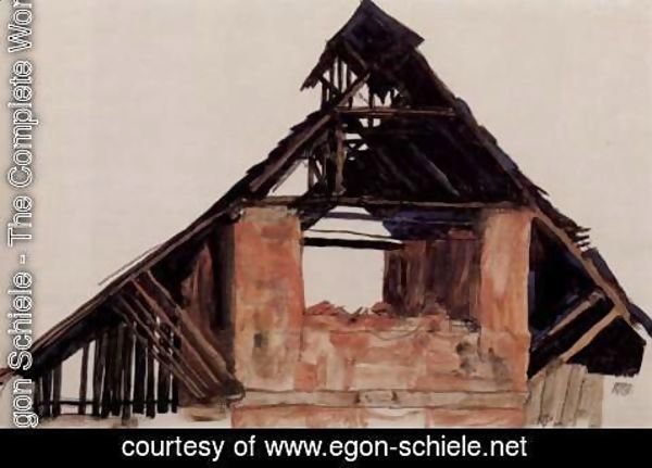 Egon Schiele - Old Gable