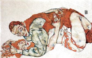 Egon Schiele - Sexual act, study