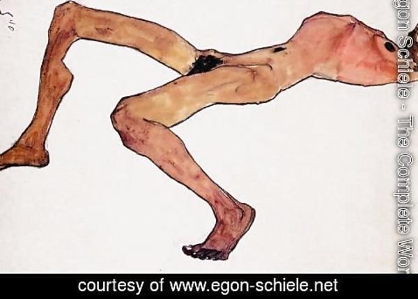 Egon Schiele - Sitting male act