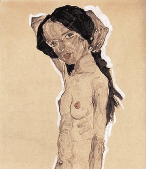 Egon Schiele - Standing nude young girl
