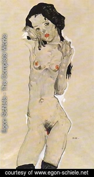 Egon Schiele - Standing nude young girl 2