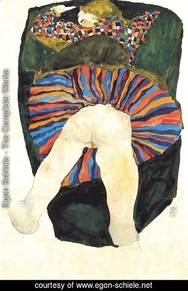 Egon Schiele - Vast half bare woman 1911