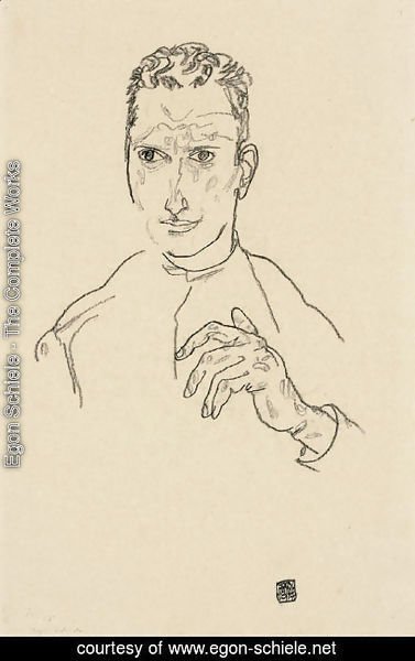 Egon Schiele - Brustbild eines jungen Mannes