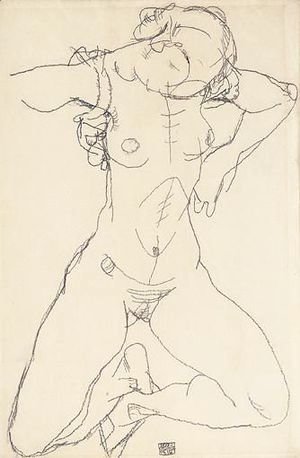 Egon Schiele - Frauenakt (Female Nude)