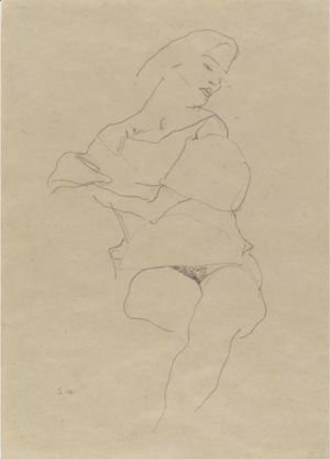Egon Schiele - Sitzende Frau Mit Hochgeschobenem Rock (Seated Woman With Raised Skirt)