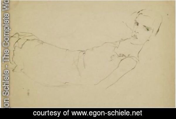Egon Schiele - Girl On Her Back
