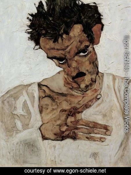 Egon Schiele - Self portrait with his head down