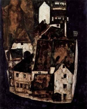 Egon Schiele - Dead city or town at the blue river
