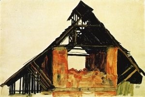 Egon Schiele - Old Brick House in Carinthia