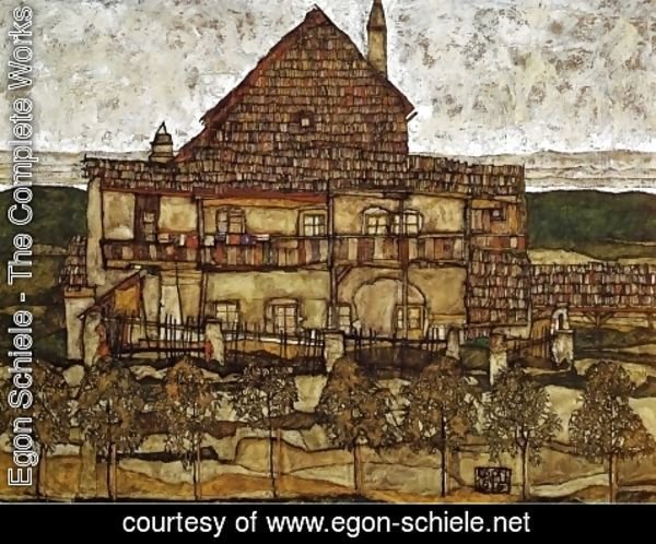 Egon Schiele - House with Shingles