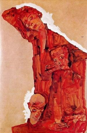 Egon Schiele - Composition With Three Male Figures Aka Self Portrait