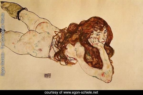 Female Nude Lying On Her Stomach