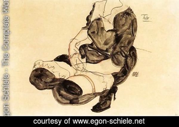 Egon Schiele - Female Torso  Squatting