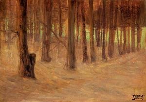 Egon Schiele - Forest With Sunlit Clearing In The Background