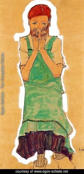 Egon Schiele - Girl With Green Pinafore