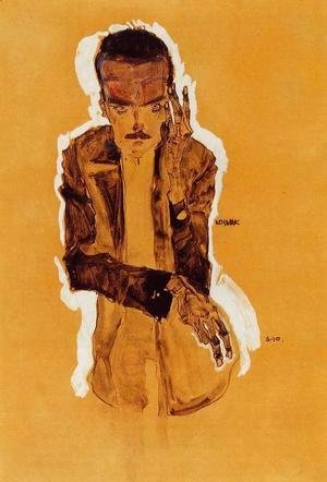 Egon Schiele - Portrait Of Eduard Kismack With Raised Left Hand