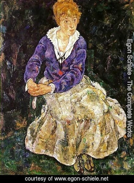 Egon Schiele - Portrait Of The Artists Wife  Seated