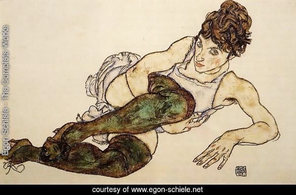 Reclining Woman With Green Stockings Aka Adele Harms