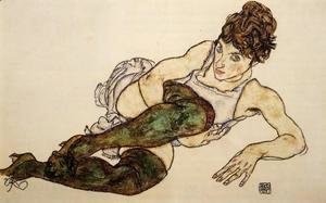 Reclining Woman With Green Stockings Aka Adele Harms