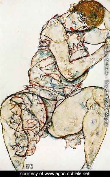 Egon Schiele - Seated Woman With Her Left Hand In Her Hair