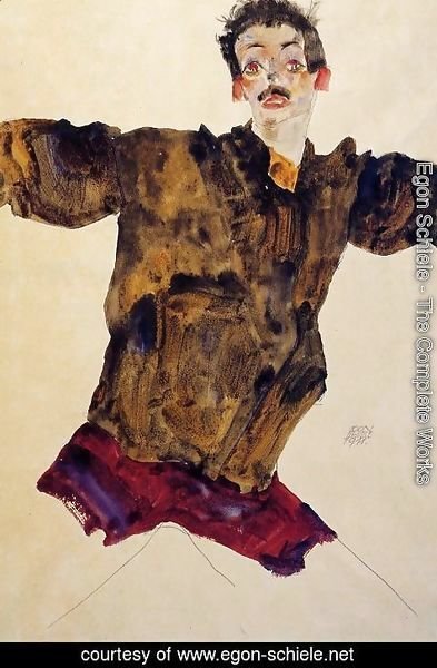 Egon Schiele - Self Portrait With Outstretched Arms