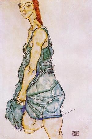Egon Schiele - Standing Woman In A Green Skirt