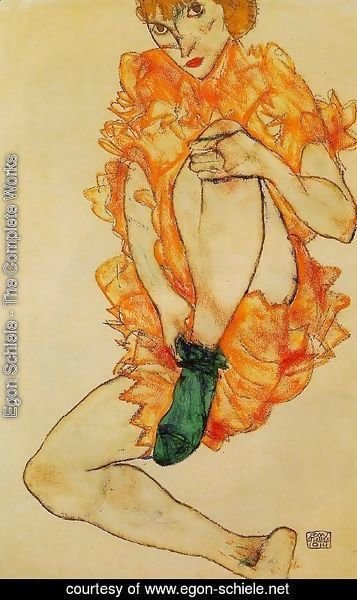 Egon Schiele - The Green Stocking