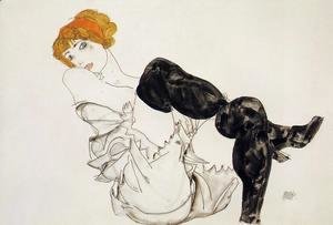 Egon Schiele - Woman In Black Stockings