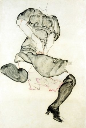 Egon Schiele - Woman With Black Stockings