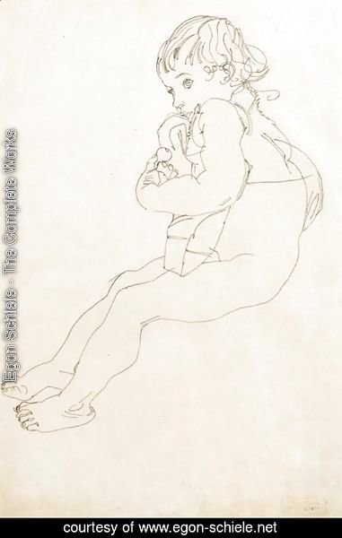 Egon Schiele - Sitting Child