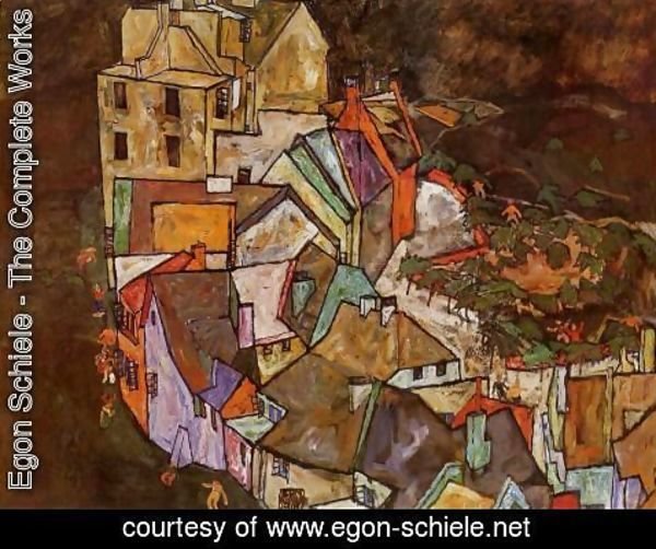 Egon Schiele - Edge of Town (Krumau Town Crescent III)