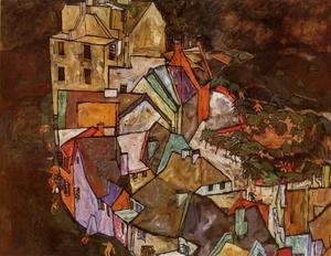 Egon Schiele - Edge of Town (Krumau Town Crescent III)