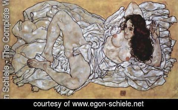 Egon Schiele - Lying woman