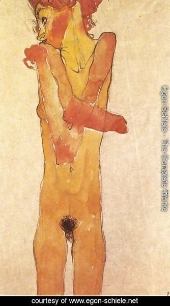 Egon Schiele - Nude teenager 1910