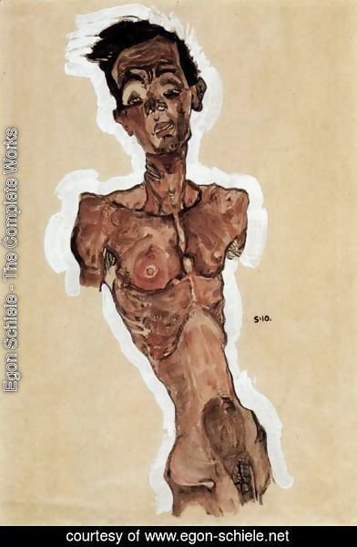 Egon Schiele - Nude, Self-portrait 2