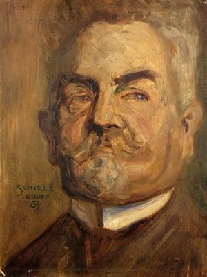 Egon Schiele - Portrait of Leopold Czihaczek (Head of a Bearded Man)