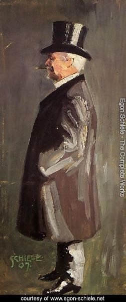 Egon Schiele - Portrait of Leopold Czihaczek, in Profile Facing Left