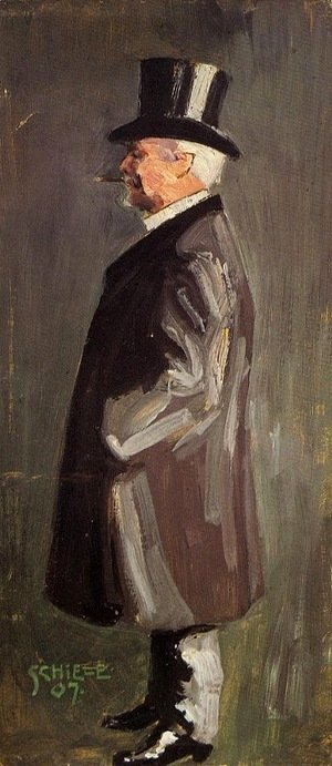 Egon Schiele - Portrait of Leopold Czihaczek, in Profile Facing Left