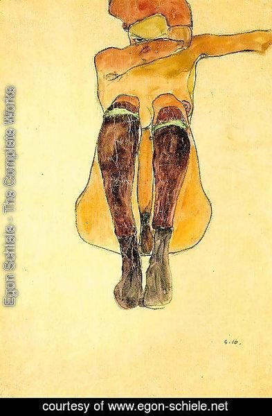 Egon Schiele - Seated nude girl