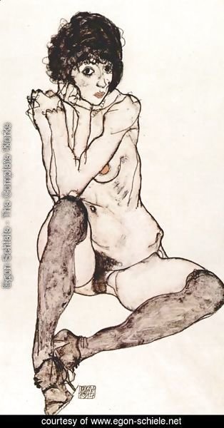 Egon Schiele - Sitting feminine act