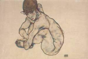 Egon Schiele - Sitting feminine act 2