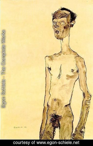 Egon Schiele - Standing nude man